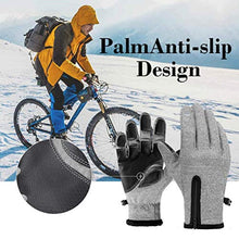 ASFD Guanti Caldi Antivento Guanti con Cerniera per Esterni Guanti Touch Screen con Dita Intere Grigio M.