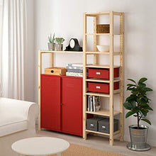 IVAR scaffalatura con armadi/cassetti 134x30x179 cm pino/rosso