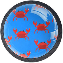 Modello Rosso Granchio Blu Pomelli per Porta Set di 4 Pomelli per Mobili Manopole per Cassetti Cucina Armadio Vetro