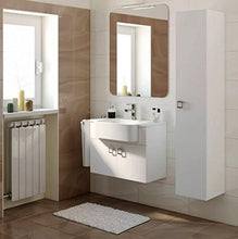 Bagno Italia Mobile Arredo Bagno 70+30 cm sospeso moderno disp. bianco grigio scuro larice con specchio Mobili 1 l
