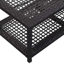 E E-NICES Scarpiera con Panchina Nera 80x40x30 cm in Polyrattan