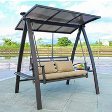 DGHJK Altalena per Portico con Supporto per mobili da Esterno Sedia a Dondolo per Esterni, Alimentatore Solare Impermeabile, Cuscino per Ispessimento, Sedia a Dondolo per terrazza