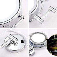 WZDD Specchio Cosmetico da Parete, Specchio Trucco con Luce LED E Ingrandimento 1x / 5X, Doppio Lato Specchio da Bagno, Orientabile a 360 ° E Verticale