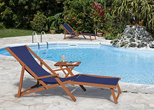 Erst-Holz 5 Varianti/Colori di Tessuti per Robusta Sedia a Sdraio particolarmente Larga V-10-500, Colore di Stoffa:Blu