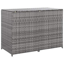 Oushome Copribidone Rifiuti Doppio in Polyrattan Antracite 148x77x111cm