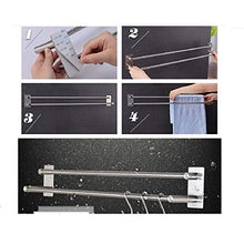Xiajia - Adesivo forte per asciugamani a barra doppia, 55 cm, spazzolato, in acciaio inox 304, 3 m, impermeabile, completo (argento)
