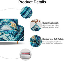 Morbuy Marmo Copridivano Fodera Copridivani Elasticizzato Sofa Protettore Copertura per 1/2/3/4 posti Divano Poltrone + Rullo Appiccicoso Regalo (Marmo Verde,2 posti)