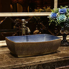 Lavabo Rettangolare da Bagno Retro Creative Jingdezhen Ceramic Hotel Lavabo Antiscivolo Lavandini Bagno