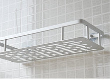 Space aluminum Shower Caddy with Super Strong Suction Cups,Rustproof Bathroom Caddy Wall Shelves Kitchen Storage Basket Holder