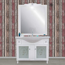 Arredo bagno 105cm bianco shabby chic provenzale con specchio