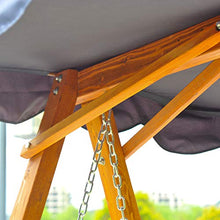homcom Oursunny - Dondolo con baldacchino 3 posti altalena da giardino panchina swing in legno