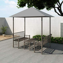 vidaXL Padiglione Giardino con Tavolo Panche Antracite Gazebo Pergola Chiosco