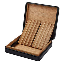 VIY Cigar Humidor, Humidor Cigar Box, Storage Case A Mano Cedar Cigar, Rivestito in Pelle Reale, Legno di Cedro Portatile, Contiene 8 Sigari (Nero)