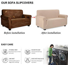 TIANSHU Copridivano 4 posti Elasticizzato Jacquard Antiscivolo 1-Pezzo Copridivano Quattro posti（4 Posti，Sabbia）
