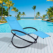 Outsunny Sedia a Dondolo Design Moderno per Interni ed Esterni Textilene 154x80x84cm Blu