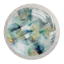 4 pcs White Cabinet Knobs for Kitchen Cabinets Bedroom Wardrobe Dresser Drawers Green grid