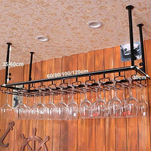 FGDSA Scaffali in Ferro Appeso a mensola per Bicchieri da Vino a soffitto per Bar, portaoggetti in Vetro sospeso (Colore: Bronzo, Dimensioni: 30 * 60 cm)