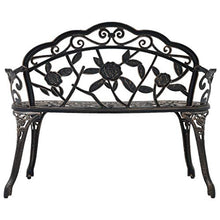 FAMIROSA Panchina da Giardino in Alluminio Fuso 100cm Bronzo