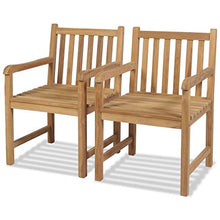 Festnight Set di 2 pz Sedie/Poltrone con Schienale e Braccioli in lgno di Teak Marrone da Pranzo da Giardino/Balcone/Patio/Piscina per Esterni 58x60x90 cm