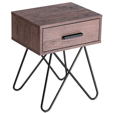 L.W.S Mobili per Camera da Letto Display del tavolino da Comodino per Comodino da Comodino con Gambe in Acciaio e 1 cassetto