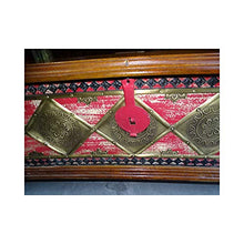 int. d'ailleurs - Cassapanca Lunga Dipinta con Coperchio in Legno di Mango Decorato con Ottone 146 cm - PAL-1020