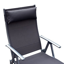 Outsunny Sdraio da Giardino Pieghevole con Cuscino, Schienale con 7 Reclinazioni, 137x63.5x100.5cm, Grigio