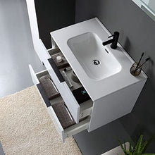 Kiamami Valentina MOBILE BAGNO SOSPESO BIANCO LUCIDO CON MANIGLIA NERA SPECCHIO LED TOUCH | PARIGI