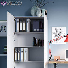 VICCO - Armadio per documenti/pratiche FRANK Bianco, Armadio a 2 ante, libreria, scaffale verticale per pratiche