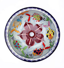 Delmar Cerames - Lavabo da incasso dipinto a mano, 43 x 13 cm