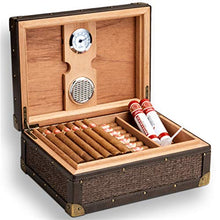 SHYPT Cigar Humidor Creativo di Sicurezza a Due Livelli a Quattro Zone Mat Antico Modello casa Cigar Box 50 Sticks Cigar Humidor Box