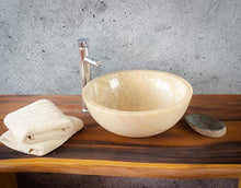 Rococo - Lavabo in onice tipo ciotola rotonda (immagini realistiche). Dimensioni: 40 x 40 x 15 cm