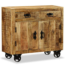 Credenza con 2 Cassetti e 1 Armadietto in Legno Grezzo di Mango