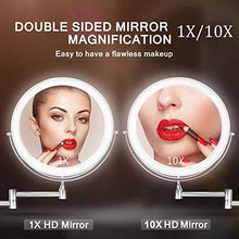 BJH Specchio da Barba da 8 '' Specchio da Bagno con ingrandimento 1X / 10X, 360 °; Girevole, Alimentato da 4 batterie AAA (Non Incluse)