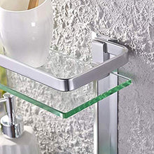 SYyshyin Mensole in Vetro per Bagno a 2 Livelli, mensola per Doccia, cestello per Vasca, mensola per mensola in Alluminio