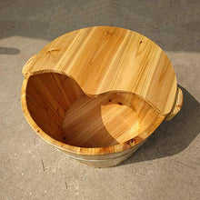 XYZX, pediluvio termico in abete, naturale e spesso, vaschetta per pediluvio portatile per bambini, pediluvio con coperchio, per dormire, migliora