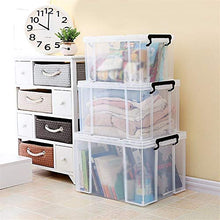SZQ-Scatole portaoggetti trasparente con coperchio impermeabile aiuto allo stoccaggio 48.5*34*28.5cm trasparente