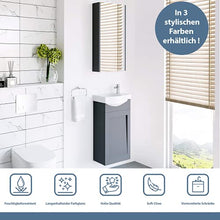 Planetmöbel - Armadietto con specchio Soft-Close, 40 cm, opaco (grigio opaco)