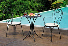 vorghini Tavolino Tondo da Giardino Ø60 cm in Ferro Stresa Nero