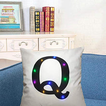 UG1 Outdoor Cuscini per mobili da Giardino, Cuscini Lettera con Luce LED, Federa per Couch 24 Lettere Inglesi tra Cui Scegliere, 18 * 18inch / 45 * 45cm,Q