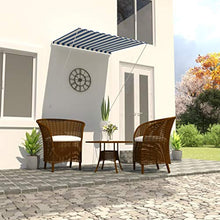 VidaXL - Tenda da sole retrattile, 100 x 150 cm, colore blu e bianco