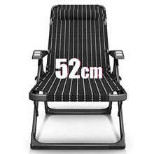 WZDD Sedia a Sdraio Pieghevole, Portatile Sedia Sdraio da Spiaggia Richiudibile, con Braccioli Sedie a Sdraio Zero Gravity - (Nero)