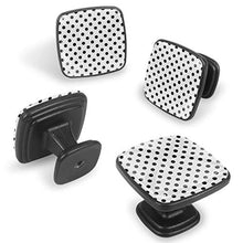 Motivo a punti neri Pomelli per Porta Set di 4 Pomelli per Mobili Manopole per Cassetti Cucina Armadio Vetro