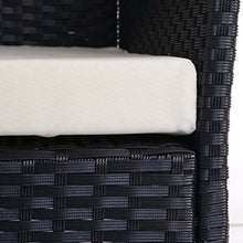 Mendler Serie Halden per l'esterno Divano Sofa 2 posti polyrattan Antracite con Cuscino Avorio