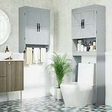 SRIWATANA - Armadietto portaoggetti per bagno, con ripiano regolabile, 2 ante, colore: grigio