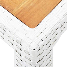 SKM Tavolo da Giardino Bianco 190x90x75 cm in Polyrattan e Acacia