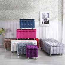 QWERTY Pouf Contenitore Panche, Sgabello di Stoccaggio Stoccaggio Sede, Salvaspazio Multifunzionale (Color : Red Bean Paste, Size : 60x40x40cm)