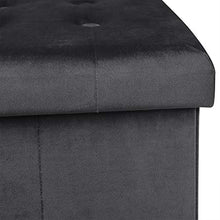 WOLTU Panche Contenitore per Ingresso Cassapanca Pieghevole Ottomane in Velluto, Max Portata Statica di 300 kg, 80 L, 76x37,5x38 cm Grigio SH70gr