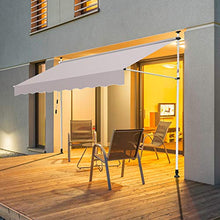 Hengda 200 * 120cm Tenda da Sole Retrattile Avvolgibile Manuale con Pali di Supporto Impermeabile