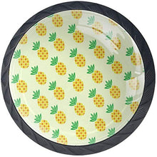 Ananas giallo ananas Pattern Pattern Pomelli per Porta Set di 4 Pomelli per Mobili Manopole per Cassetti Cucina Armadio Vetro
