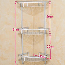 Mensola da bagno a 3 ripiani doccia scaffale angolare senza trapano, cestino angolare a tre livelli rack scaffale da doccia e angolo in alluminio con montaggio a parete